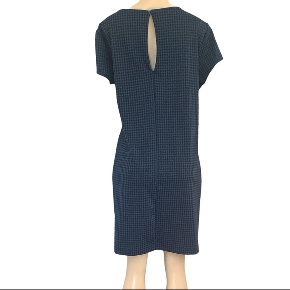 George Gingham Checkered Career Wear Tent Scoop Neck Midi Dress - Picture 5 of 8